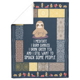 Sloth Yoga Blanket Sloth Practicing Yoga Quilt copy