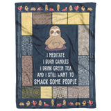 Sloth Yoga Blanket Sloth Practicing Yoga Quilt copy