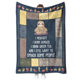 Sloth Yoga Blanket Sloth Practicing Yoga Quilt copy