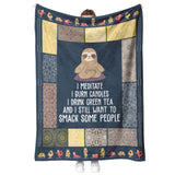 Sloth Yoga Blanket Sloth Practicing Yoga Quilt copy