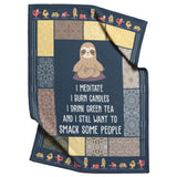 Sloth Yoga Blanket Sloth Practicing Yoga Quilt copy