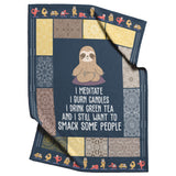 Sloth Yoga Blanket Sloth Practicing Yoga Quilt copy