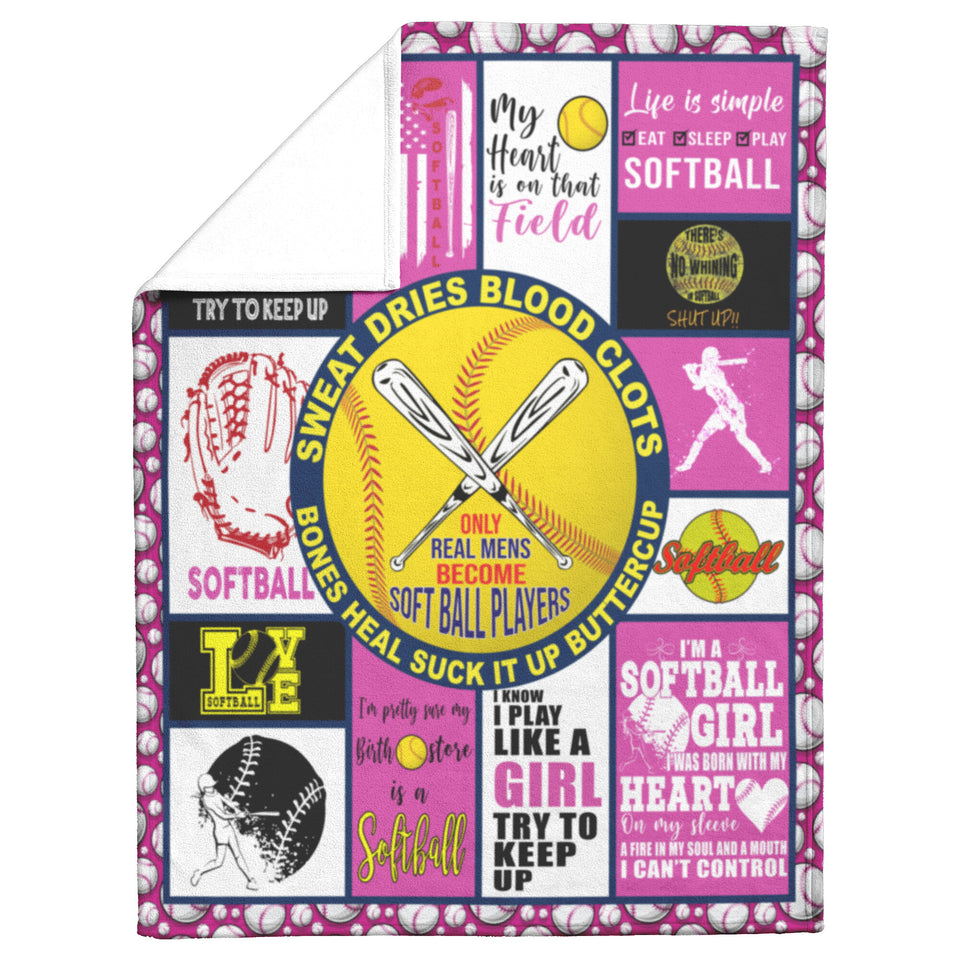 Softball Girl Throw Blanket