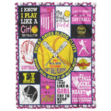 Softball Girl Throw Blanket