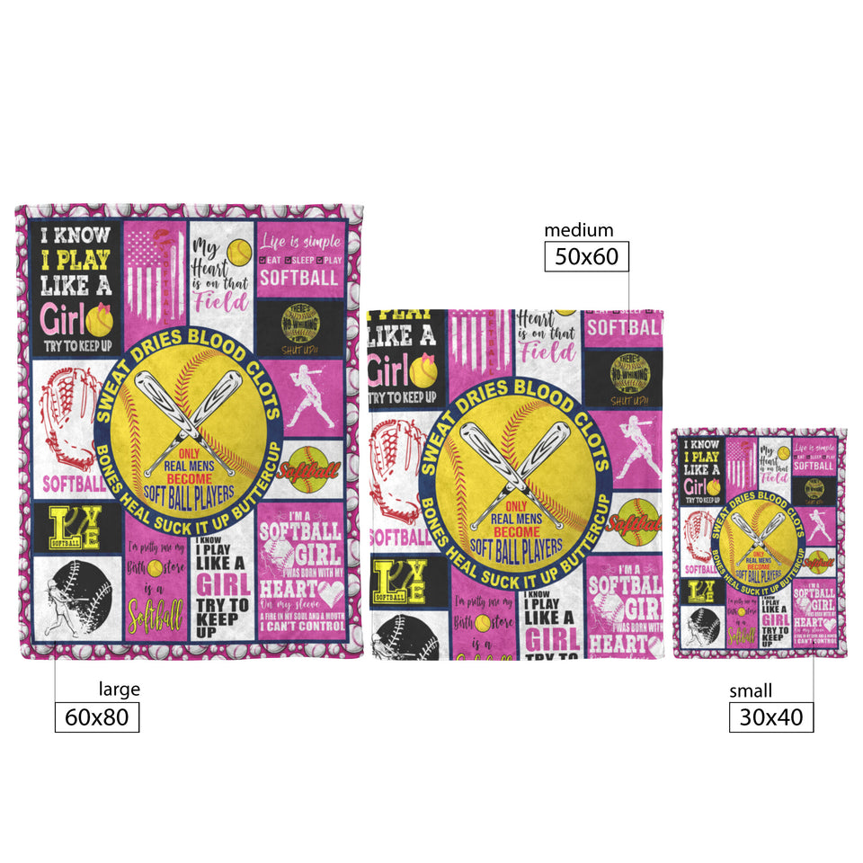 Softball Girl Throw Blanket