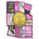 Softball Girl Throw Blanket
