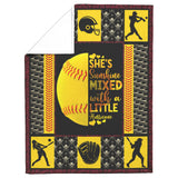 Softball Lover, Love Softball, She's Sunshine Mixed with a Little Hurricane Blanket copy
