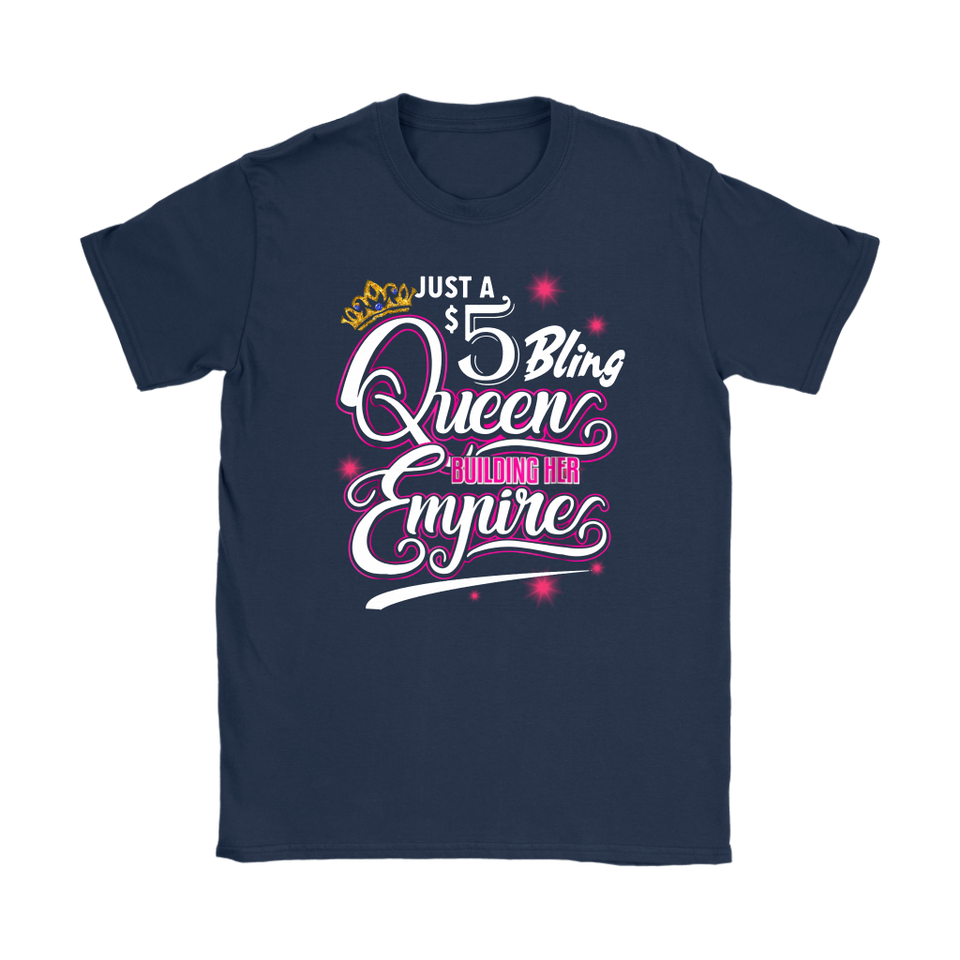 Mens Womens 5 Bling Queen Building Paparazzi Cool Black T-shirt Paparazzi 5$ tee TL