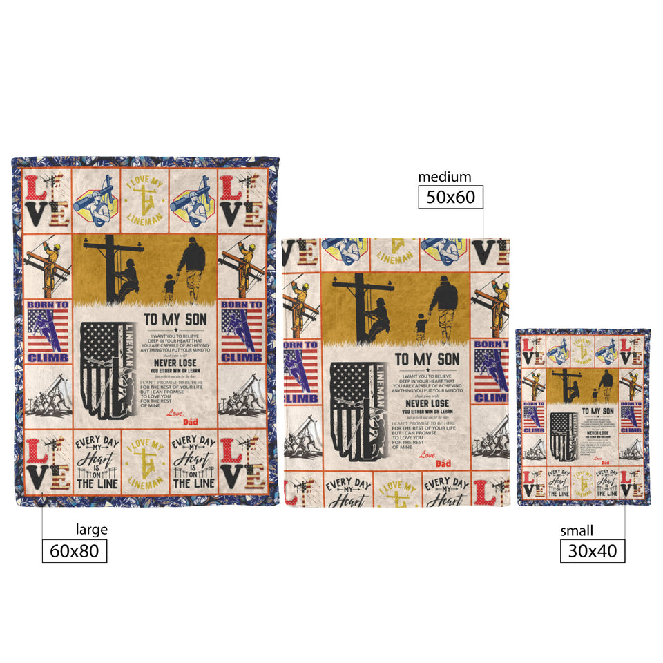 The Lineman – TO MY SON – LOVE DAD Quilt