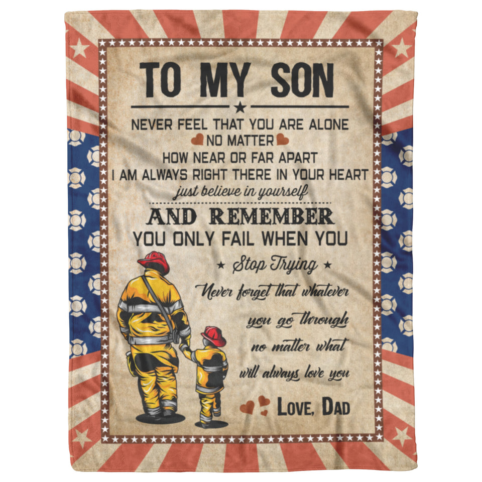 To My Son Blanket, Firefighter Fleece copy