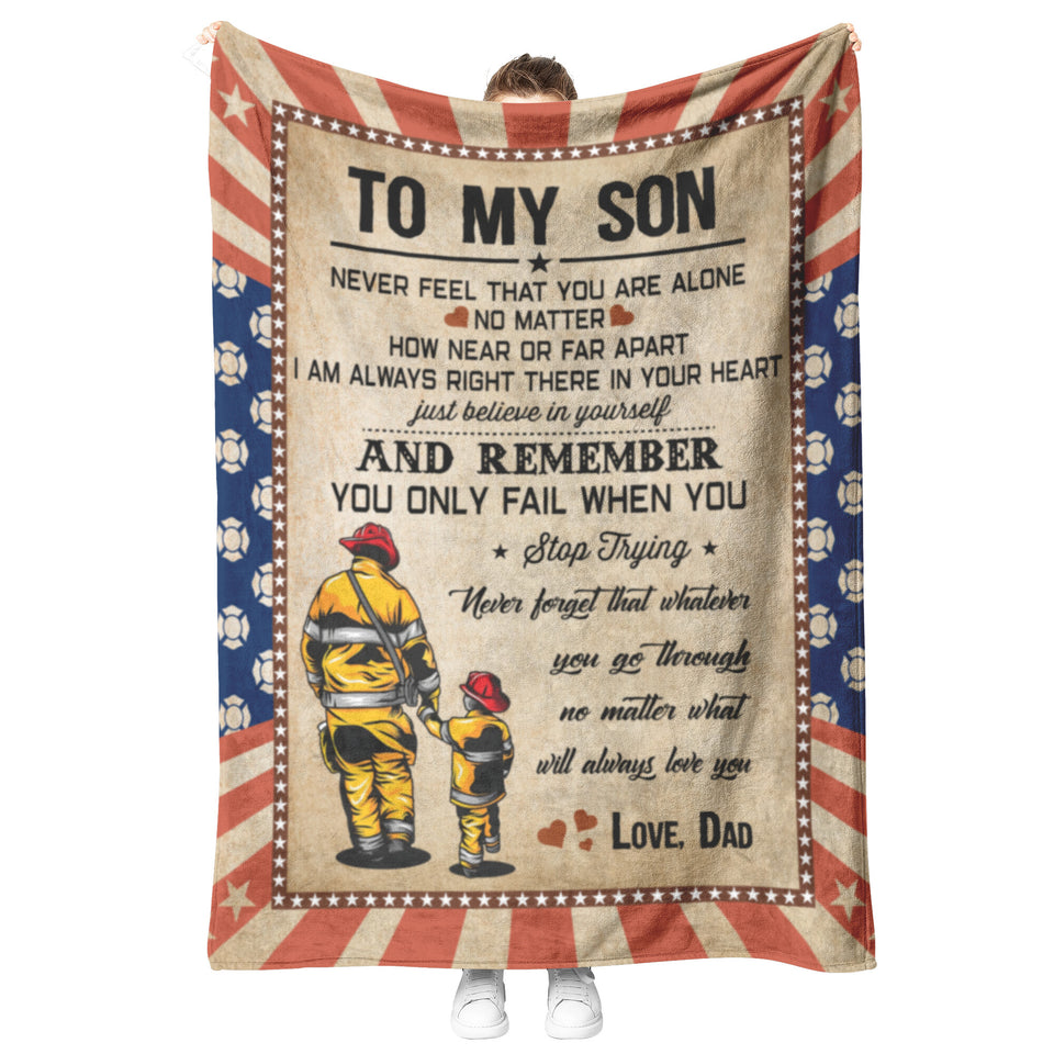 To My Son Blanket, Firefighter Fleece copy