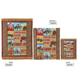 Tractor Fleece Blanket - Crops Are Green Tractor Are Red Farmer Life Blanket