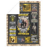 US Army Veteran Blanket, US Army Fleece, Sherpa Blankets Gift Idea