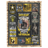 US Army Veteran Blanket, US Army Fleece, Sherpa Blankets Gift Idea