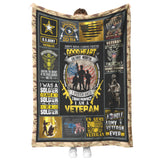 US Army Veteran Blanket, US Army Fleece, Sherpa Blankets Gift Idea