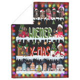 Wiener Dog Christmas Blanket copy