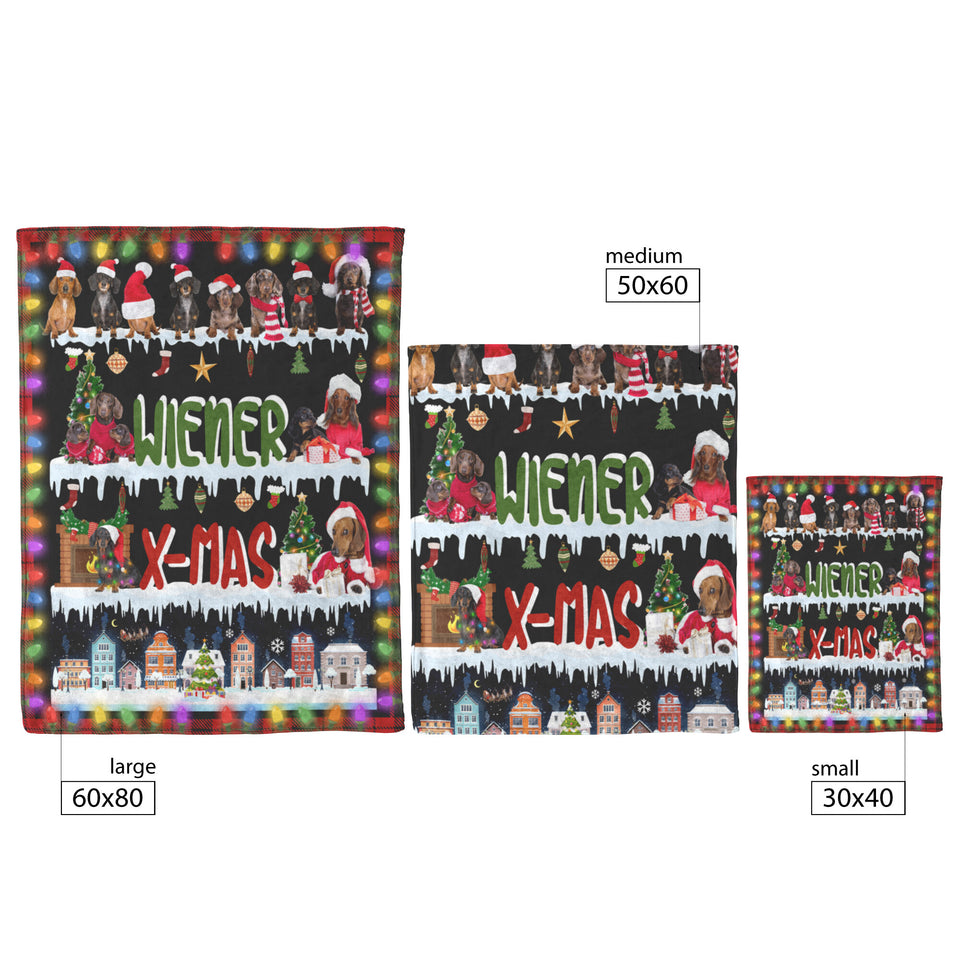 Wiener Dog Christmas Blanket copy