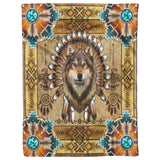 Wolf Native American Blanket V2