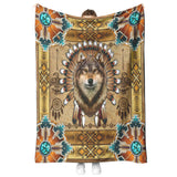 Wolf Native American Blanket V2