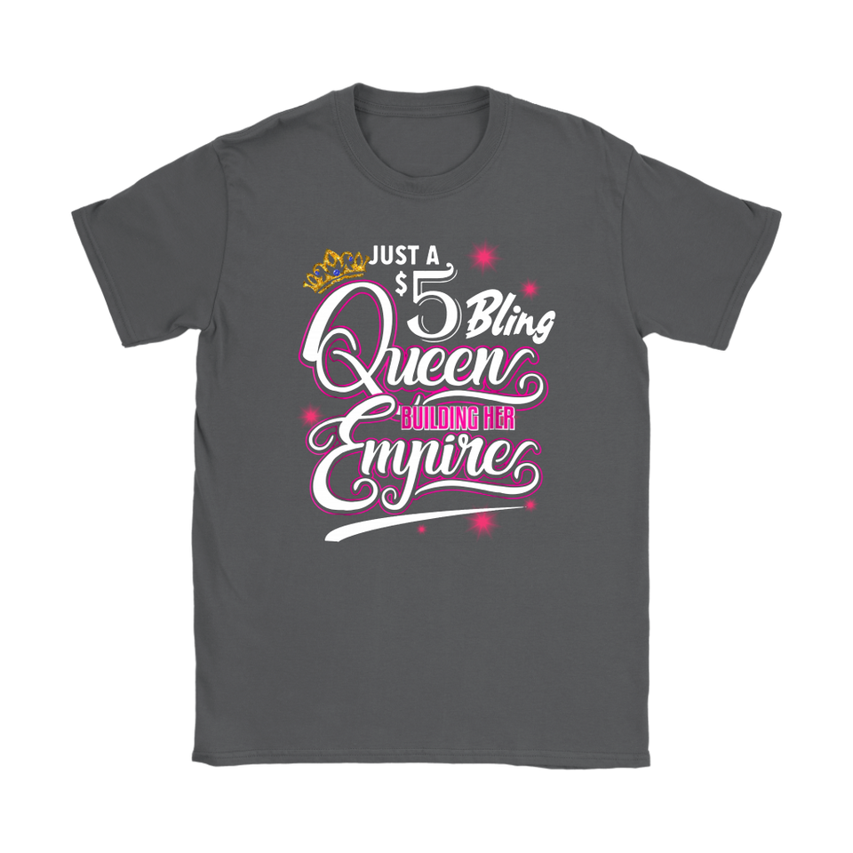 Mens Womens 5 Bling Queen Building Paparazzi Cool Black T-shirt Paparazzi 5$ tee TL