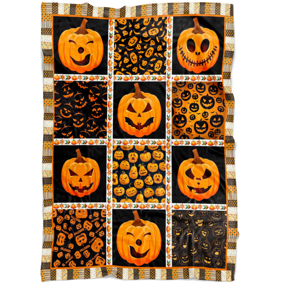 Pumpkin Emoticon Blanket