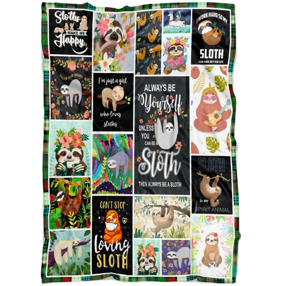 Sloth Throw Blankets - Pink Sloth