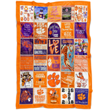 Clemson Tiger Fleece Sherpa Throw Blanket