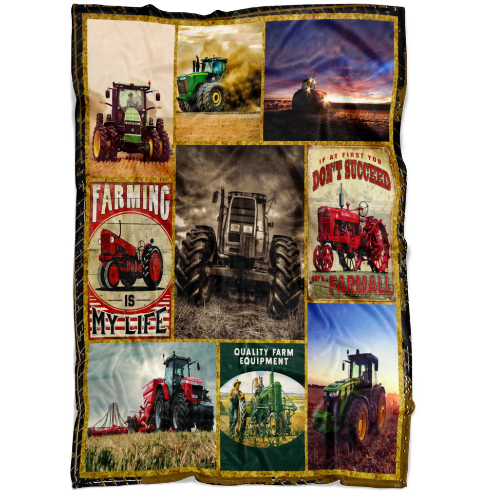 Tractor On The Farm Blanket