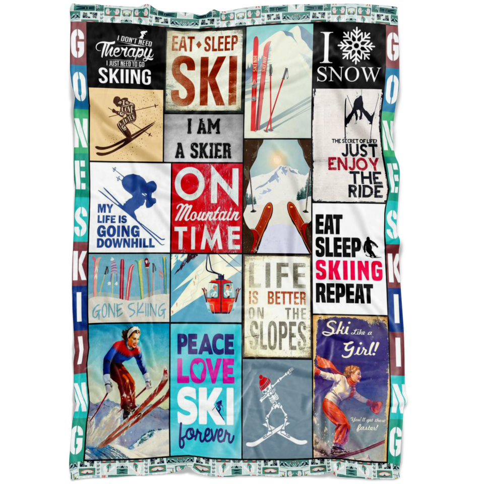 Gone Skiing Blanket copy