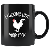 Naughty Gifts for Him, Mature Mug, Mature Coffee Mugs, I Effing Love Your Cock, Mature Gifts for Him, Funny Valentines Day Birthday Gift Boyfriend 11oz Black TL