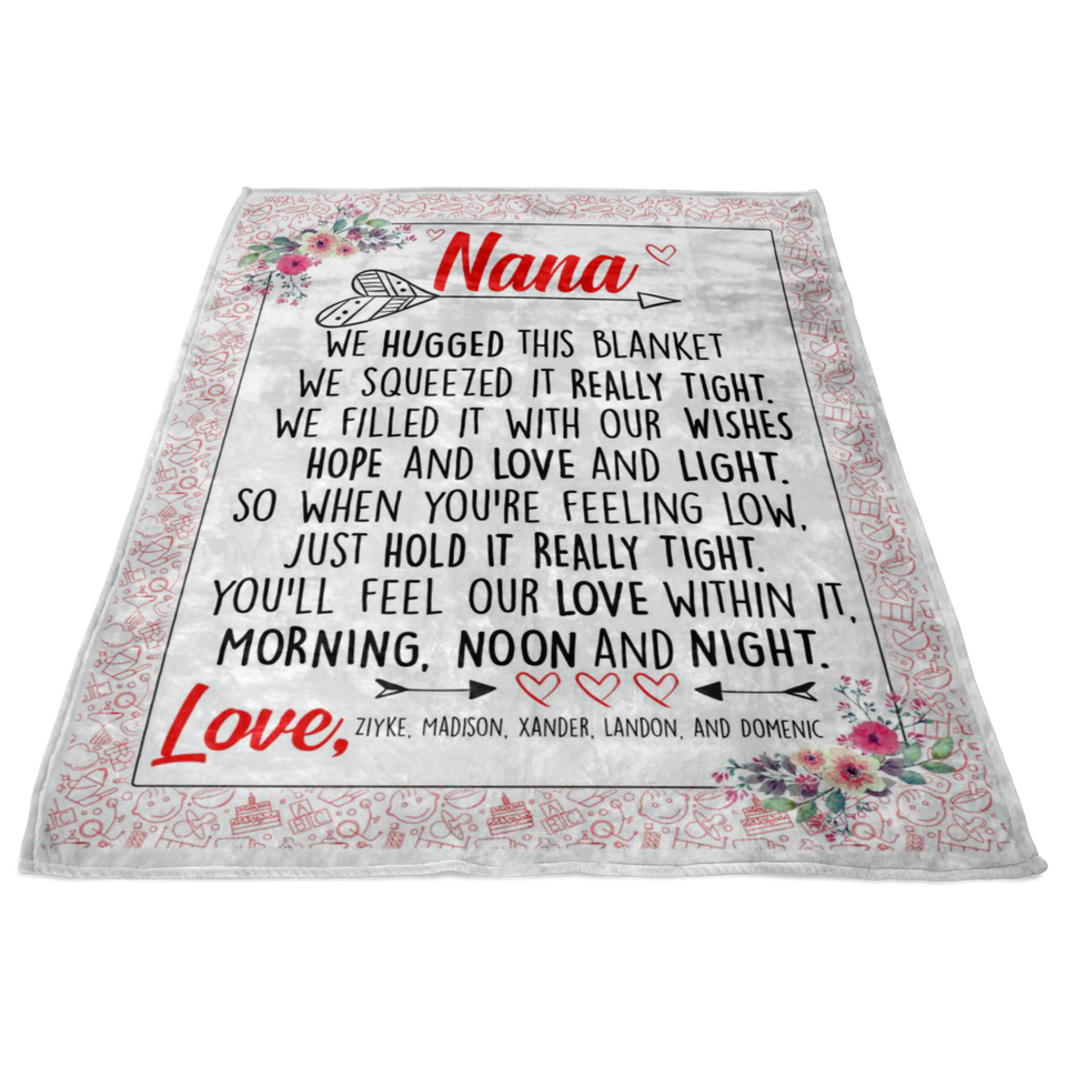 Mr.Jyotis Nana We Hugged This Blanket You'll Feel Our Love Blanket - Cozy Plush Fleece Blanket - 50"x60" - TL