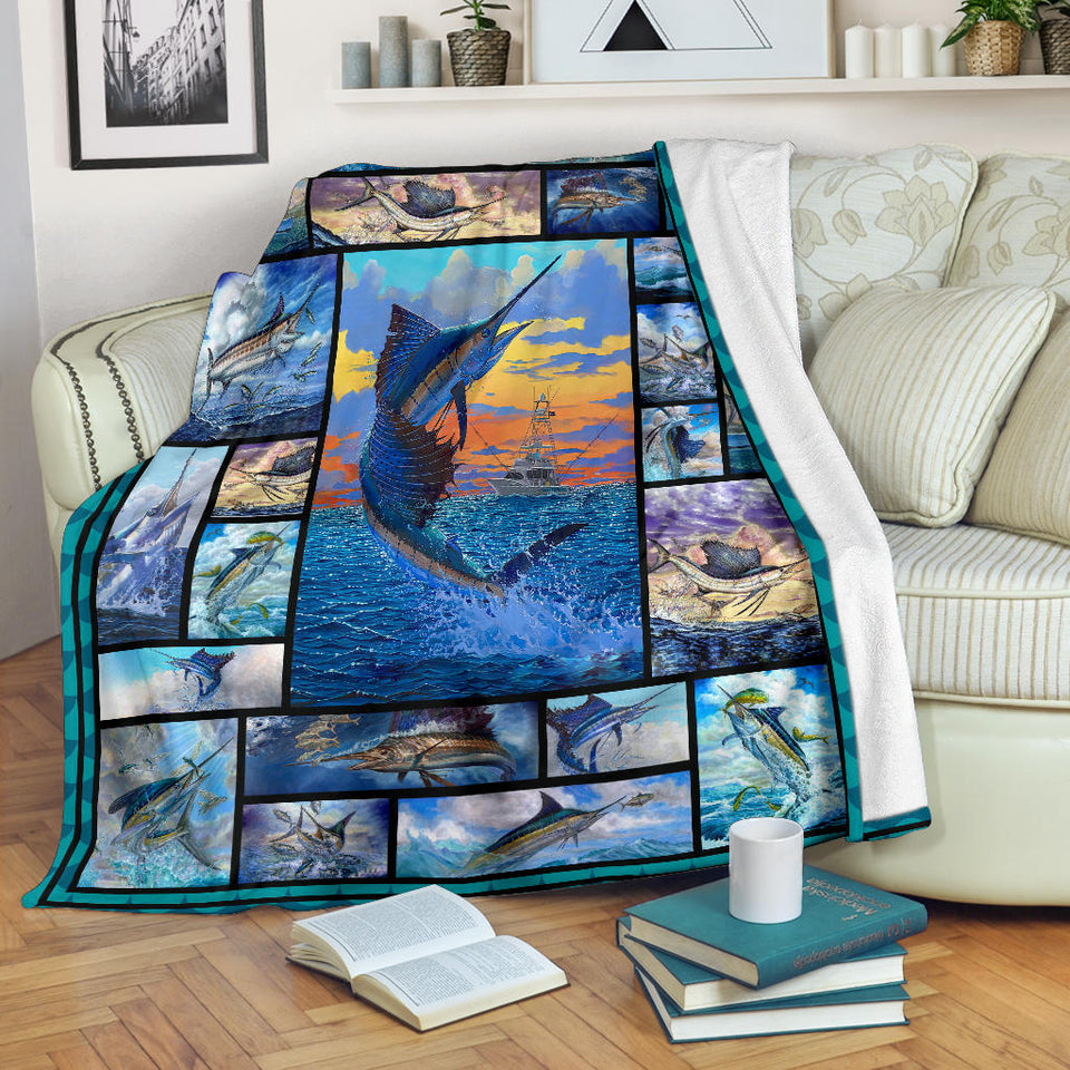 Love Marlin Sailfish Blanket copy