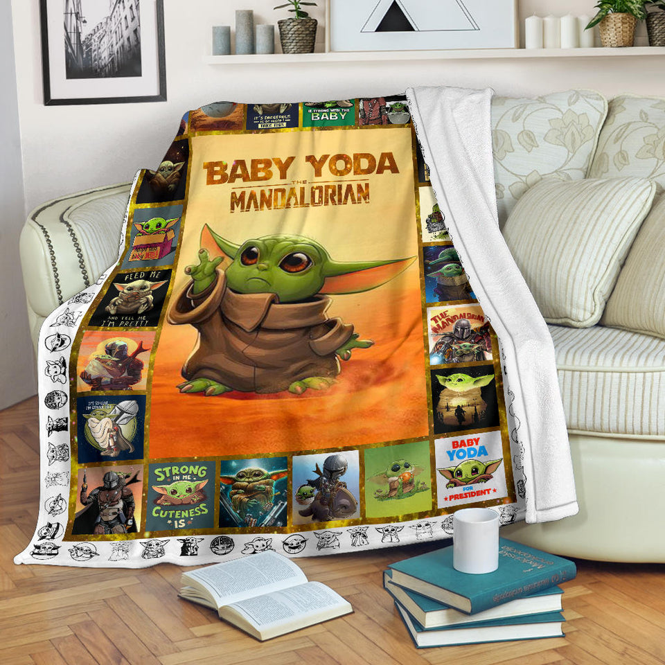 Baby Yo-da Blanket Star-Wars Blanket Mandalorian Blanket - Yo-da Funny Blanket Gift Idea for Men Women - Birthday Gift - Cozy Plush Fleece Blanket - 60"x80" PL