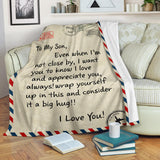 To My Son I Love You Letter Blanket