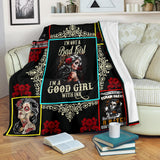 Sugar Skull Blanket Good Girl With Ink Quilt
