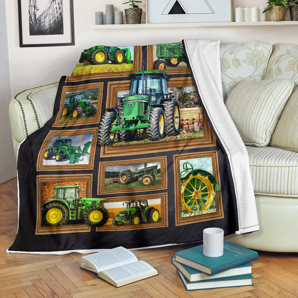 Green Tractor Machinery 3D Custom Fleece