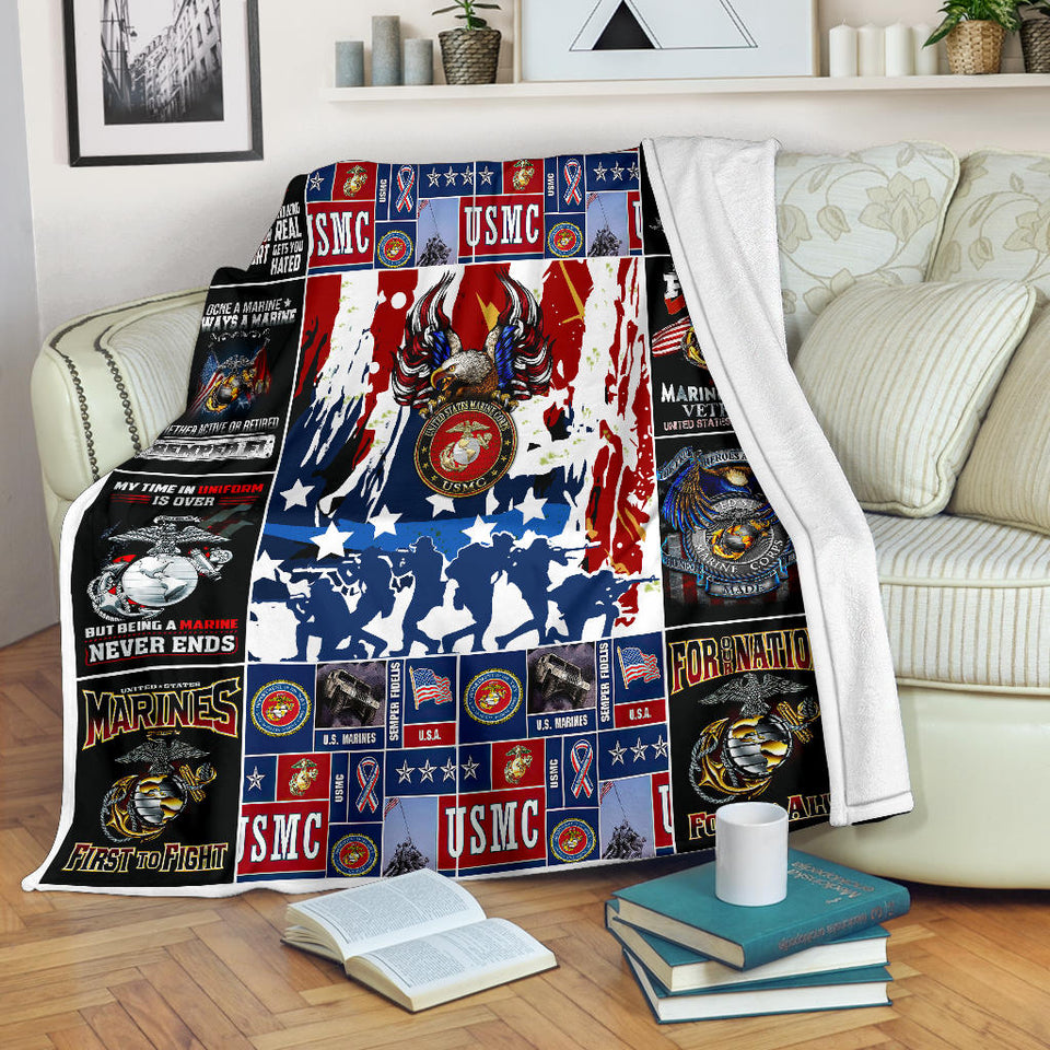 Usmc Veteran Blanket1 copy