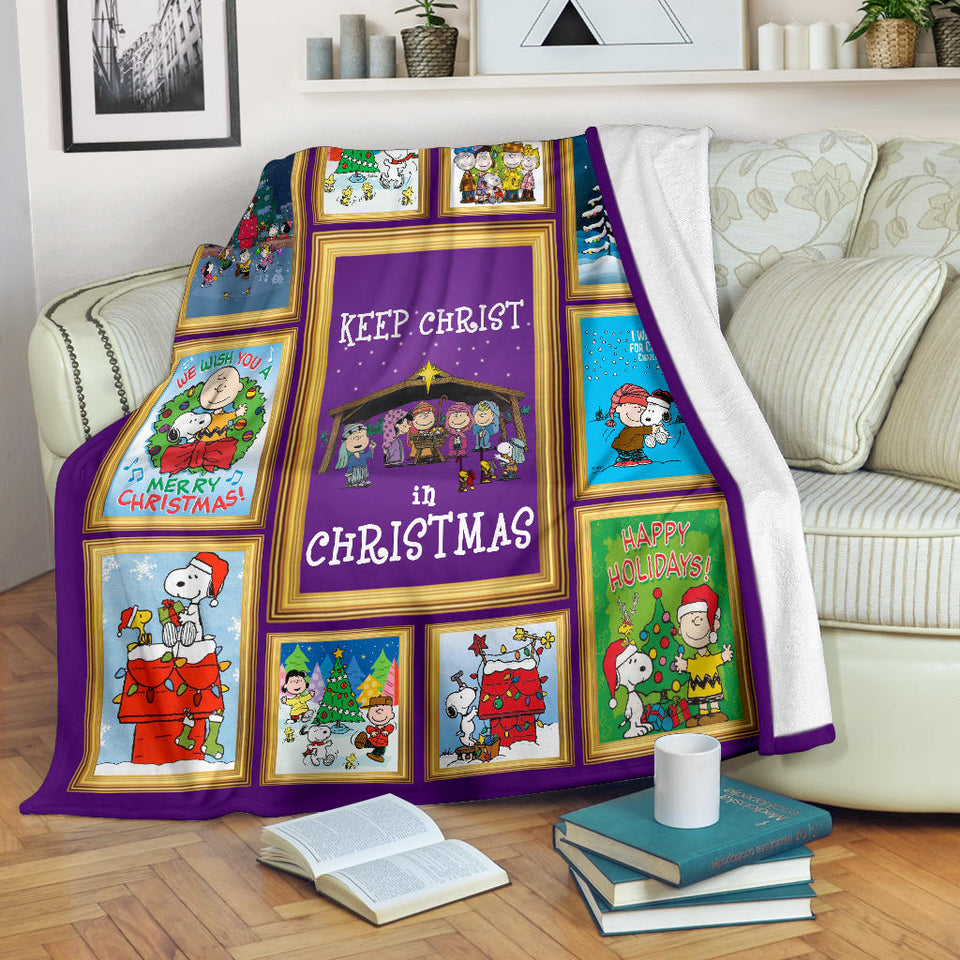 Snoopy Keep Christ in Christmas CC 3D Quilt