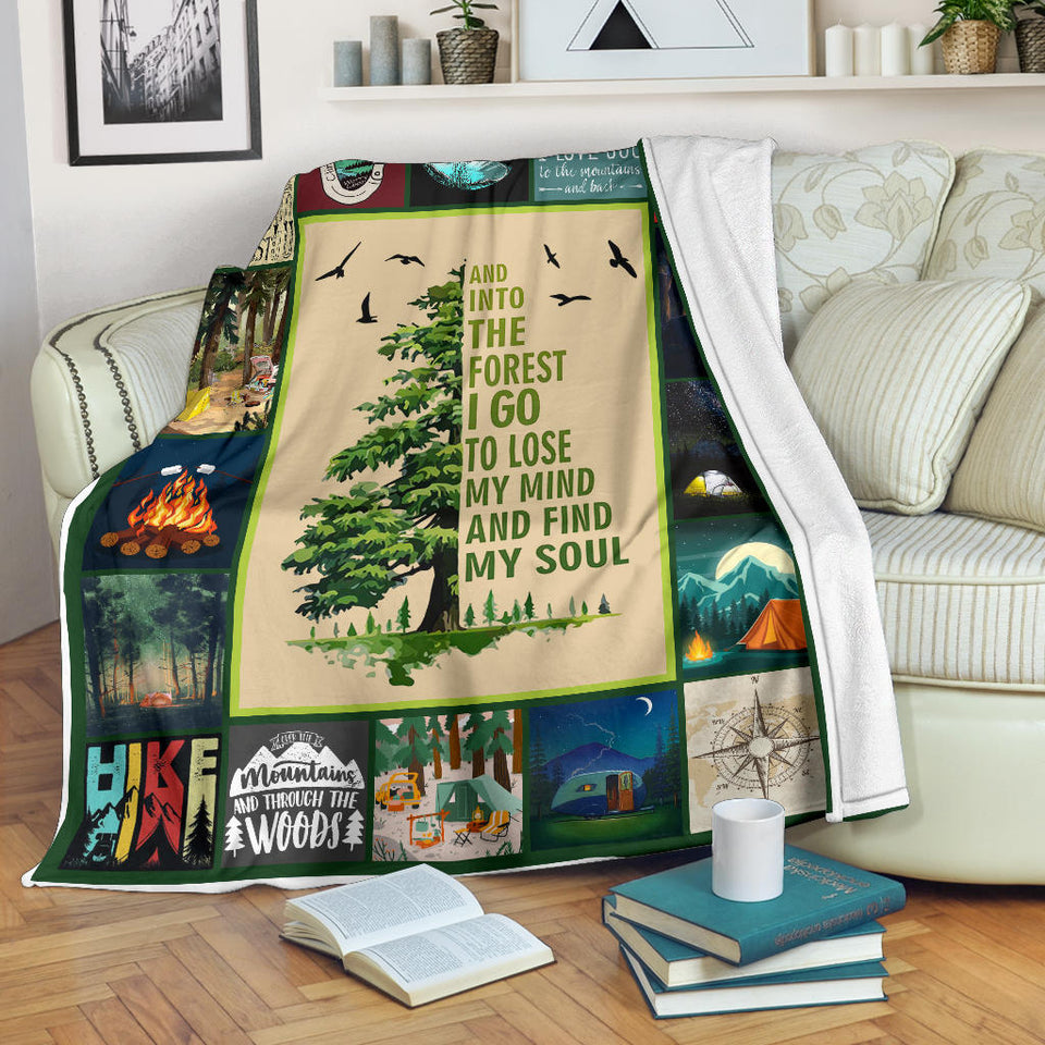 Milestone Blanket, Mountain Blanket - and Into The Forest I Go to Lose My Mind and Find My Soul Blanket - PL