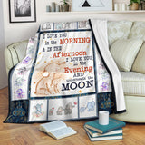 Elephant Blanket I love you in the morning and in the afternoon Quilt copy