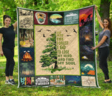 hiking mountain Milestone Blanket, Mountain Blanket - and Into The Forest I Go to Lose My Mind and Find My Soul Blanket