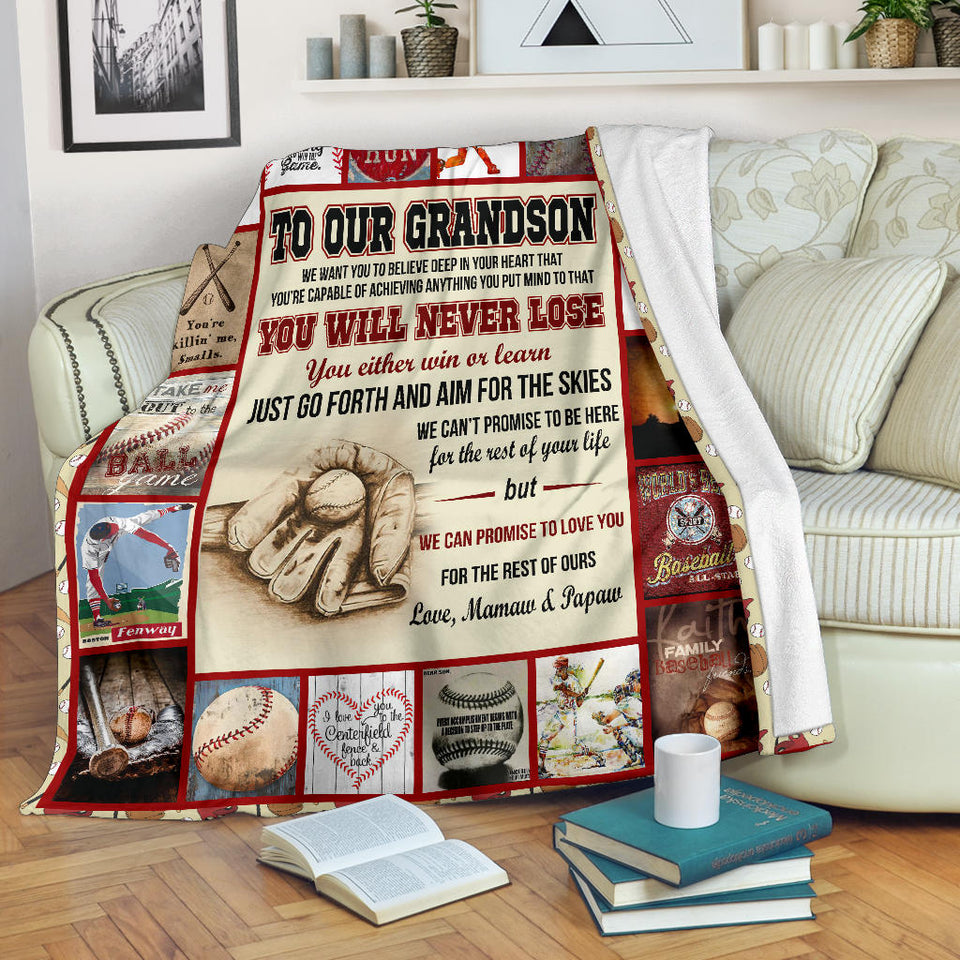 Baseball Grandson Blanket copy