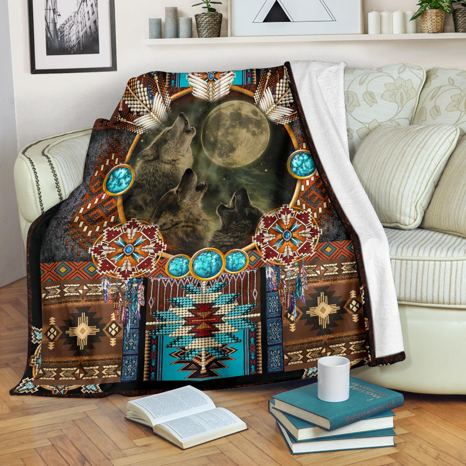 Wolf Native American Blanket