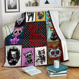 Skull Cat Blanket Cat Kitten Sugar Skull Quilt copy