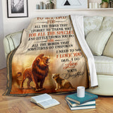 to My DAD Love Your Daughter Lion 3D Custom Fleece