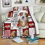 Bull Dog Fleece Throw Blanket Quilt I will always be by your side
