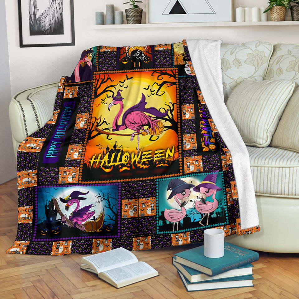 Halloween Flamingo Blanket