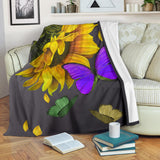 Butterfly Sunflower Blanket