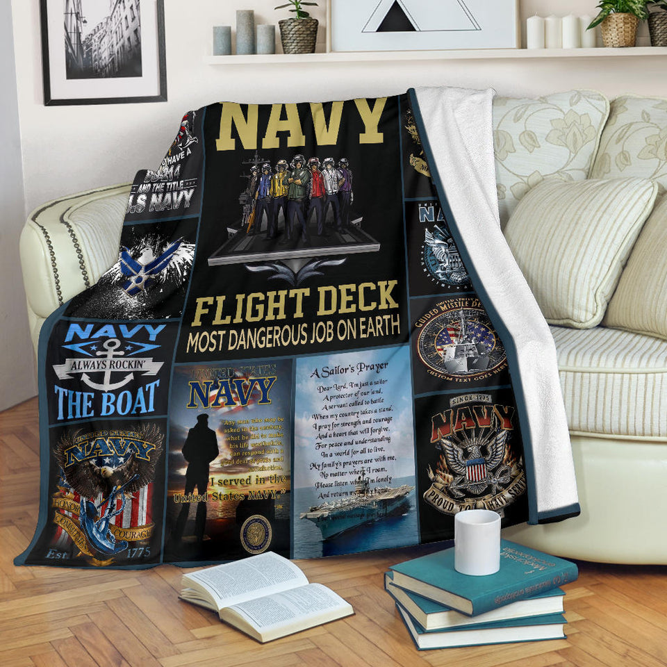 US Navy Blanket Army Quilt US Flag Blanket
