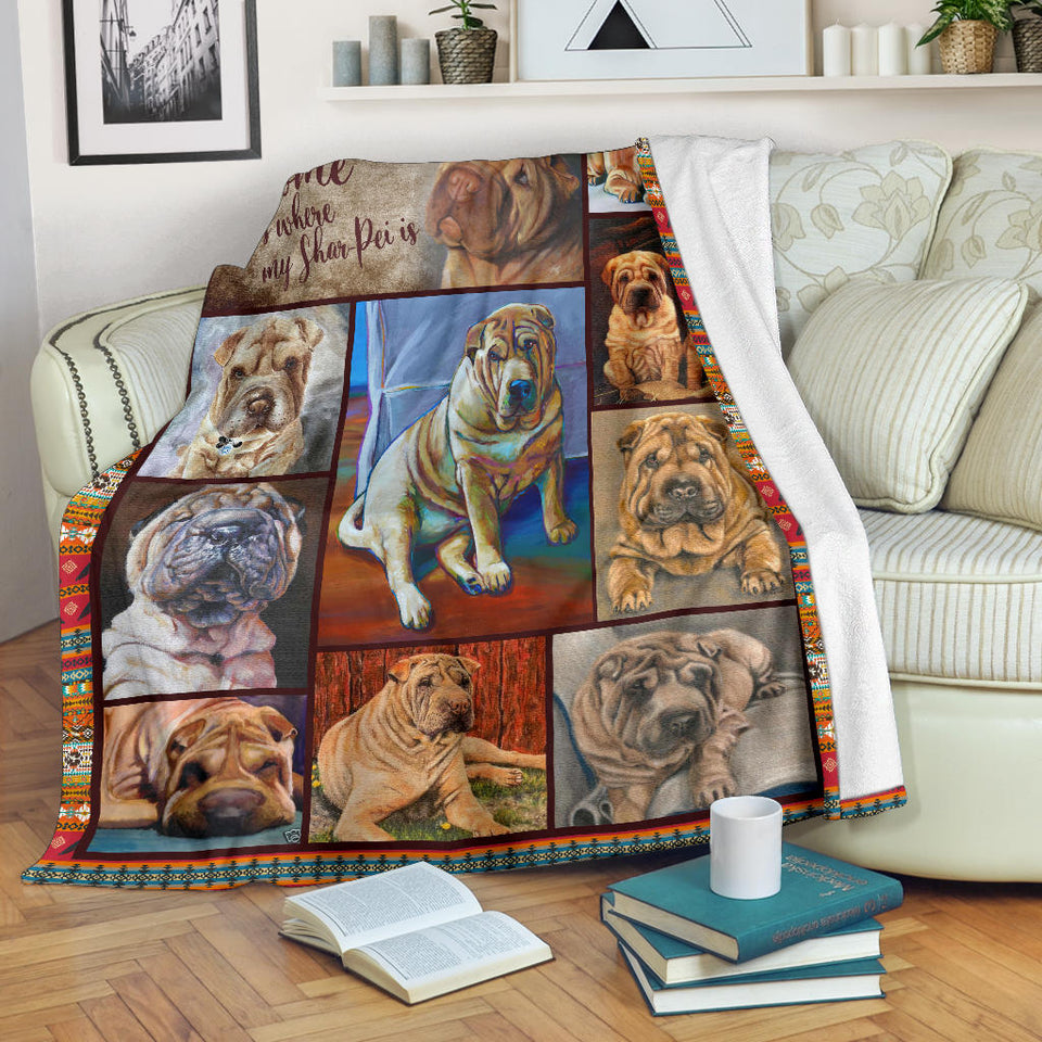 Shar-Pei Dog Blanket Shar-Pei Love Quilt